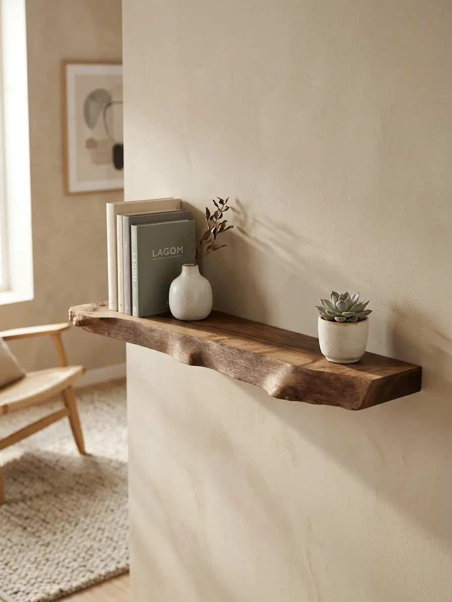 Live Edge Walnut Floating Shelf