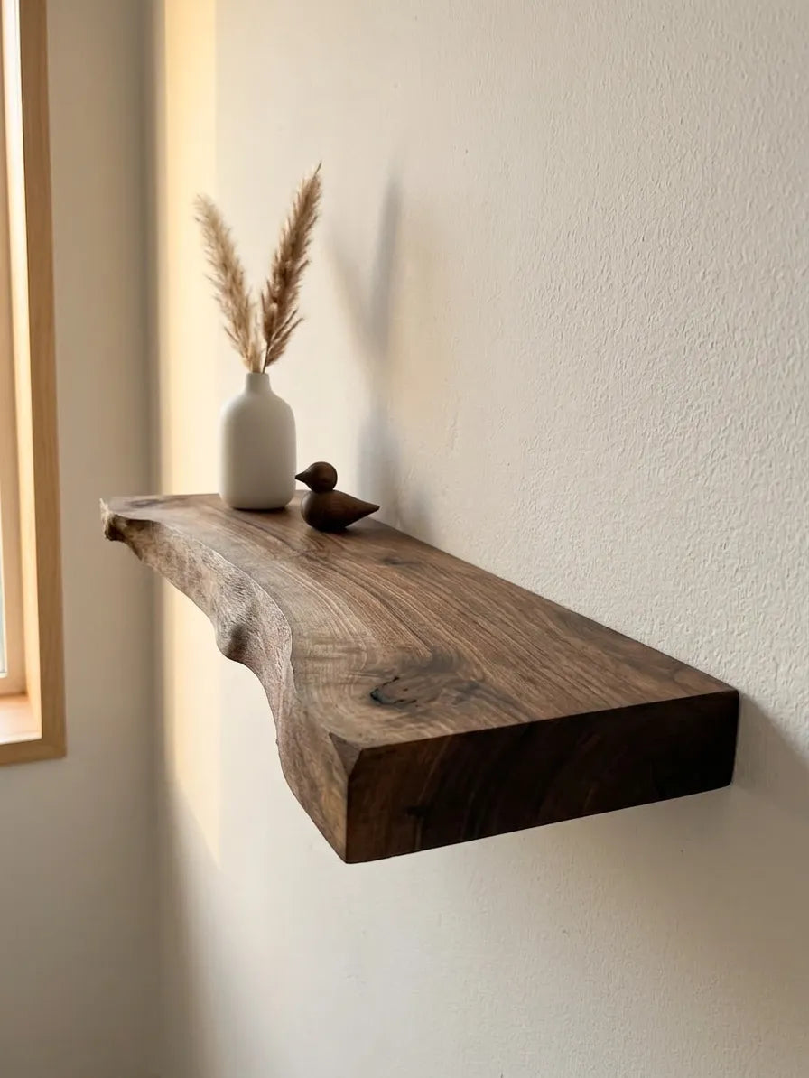 Live Edge Walnut Floating Shelf