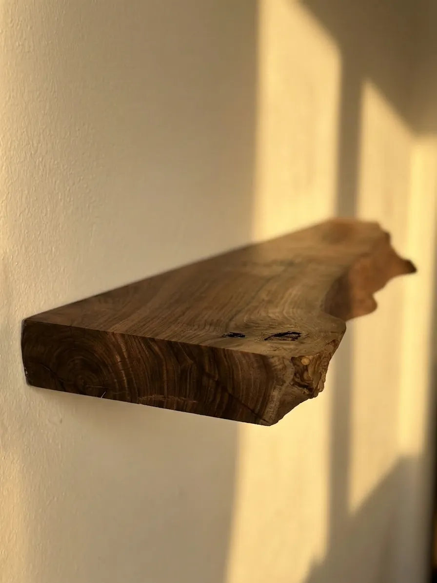 Live Edge Walnut Floating Shelf